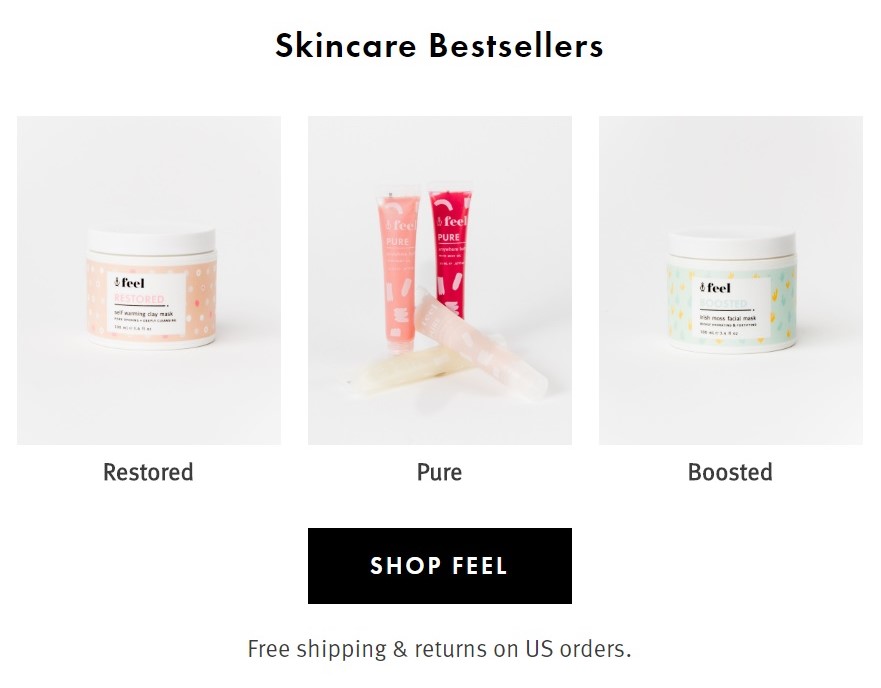 Product Recommendations email from Feel